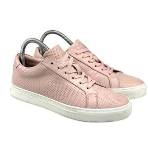 Greats Leather Sneakers Womens Sz 9 Pink BROOKLYN Perforated Shoes Made in Italy